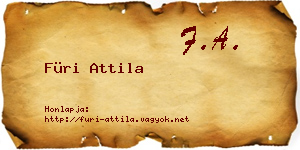 Füri Attila névjegykártya